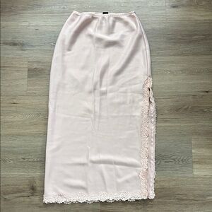Wild Fable Cream Pencil Skirt with Side Lace Detail